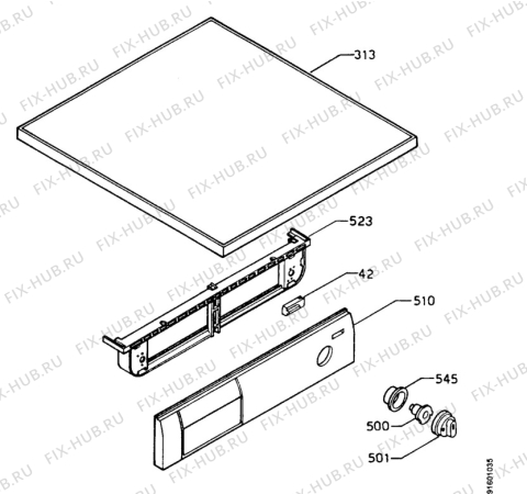 Взрыв-схема стиральной машины Zanussi TD160T - Схема узла Control panel and lid